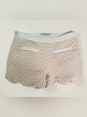 English Factory Blush Pink and White Scalloped Hem High Waist Shorts